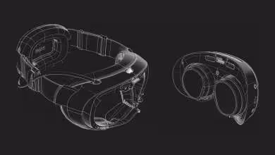 Rendus CAD filaires du casque VR Valve Steam Frame, montrant l’avant et l’intérieur du casque