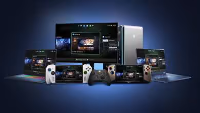 Écosystème Xbox Game Pass affiché sur téléviseur, consoles Xbox, PC portable, tablette et smartphones avec manettes Xbox