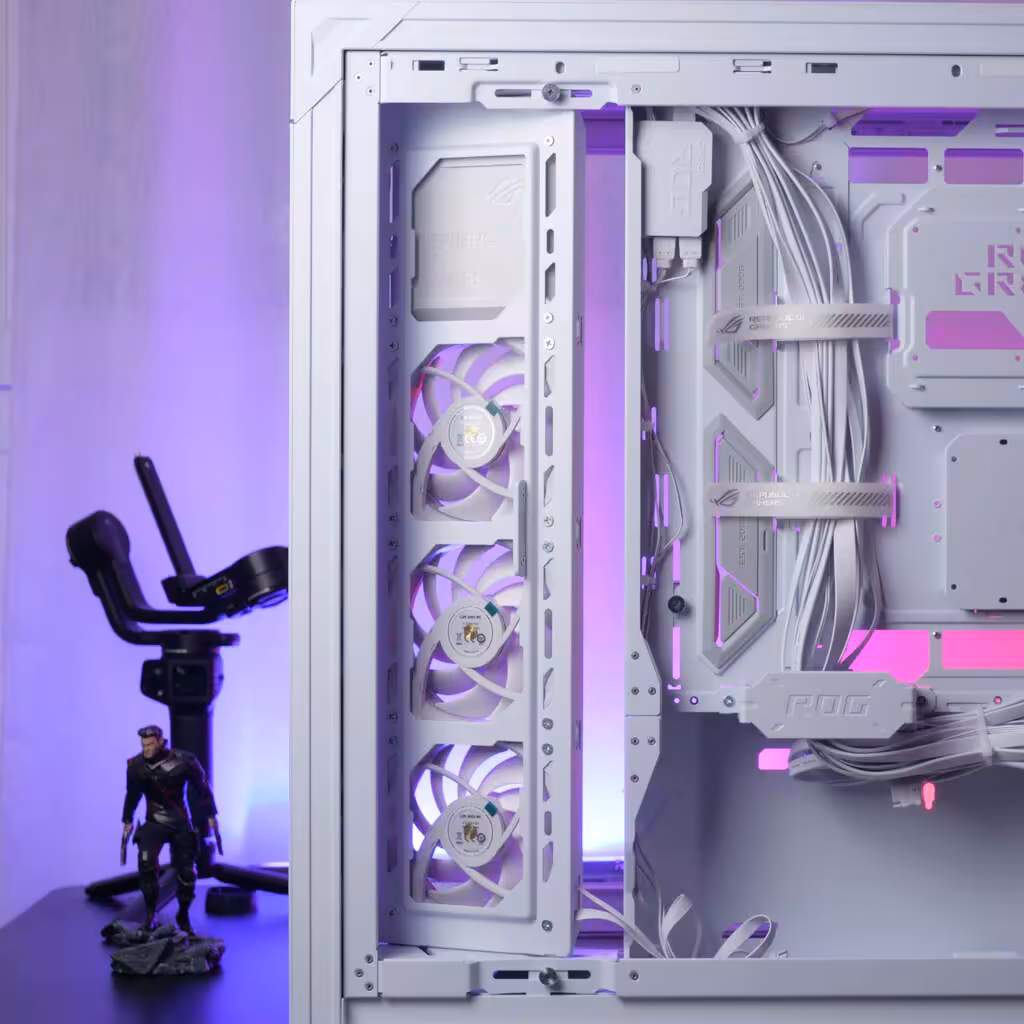 rog cronox argb white edition support latéral pivotant
