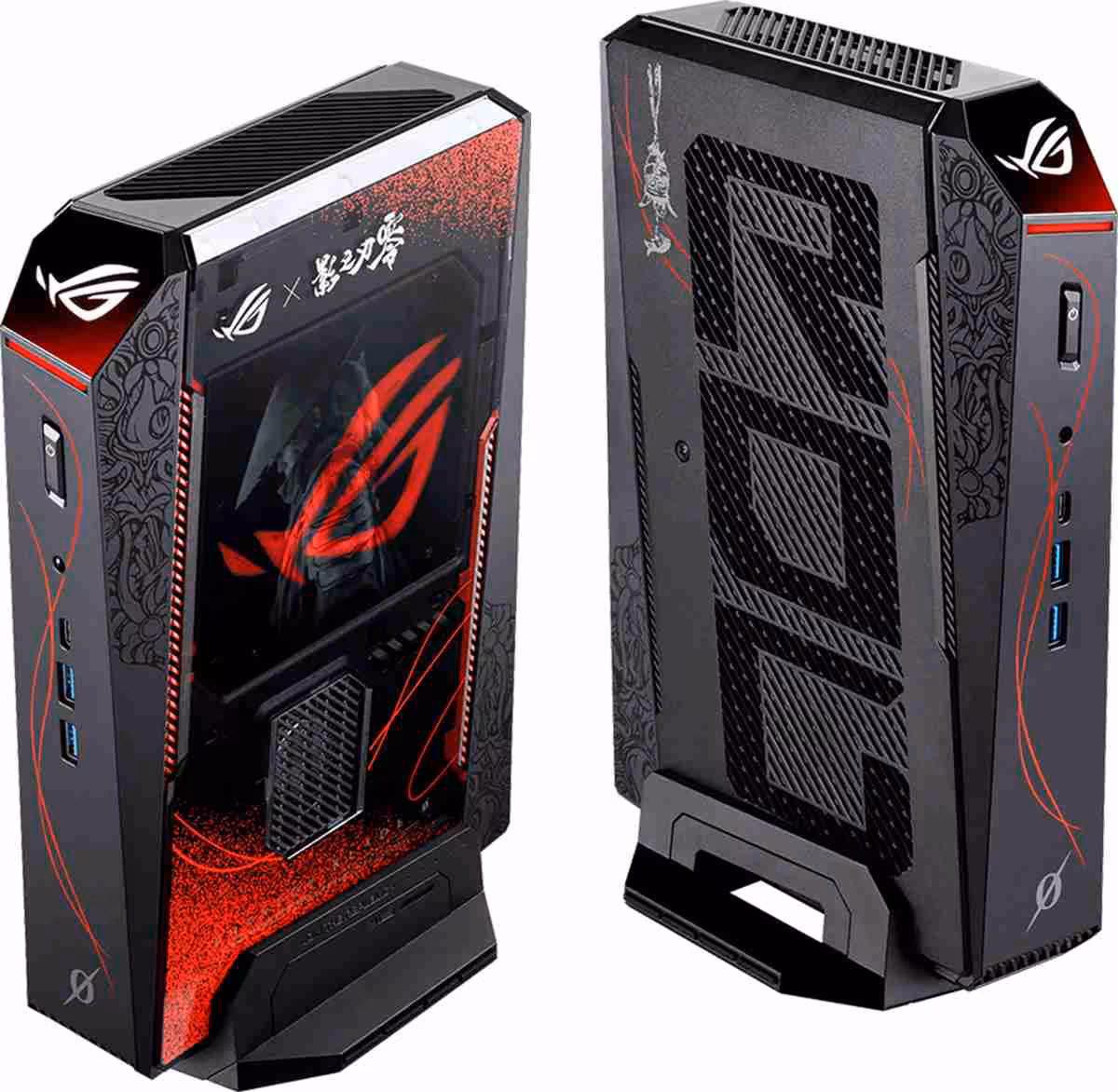 ROG NUC 16 Phantom Blade Zero : ASUS facture son mini-PC jusqu’à 4 716 dollars 3 Mini-PC ASUS ROG NUC 16 x Shadow Blade Zero Edition, vues avant et arrière détourées