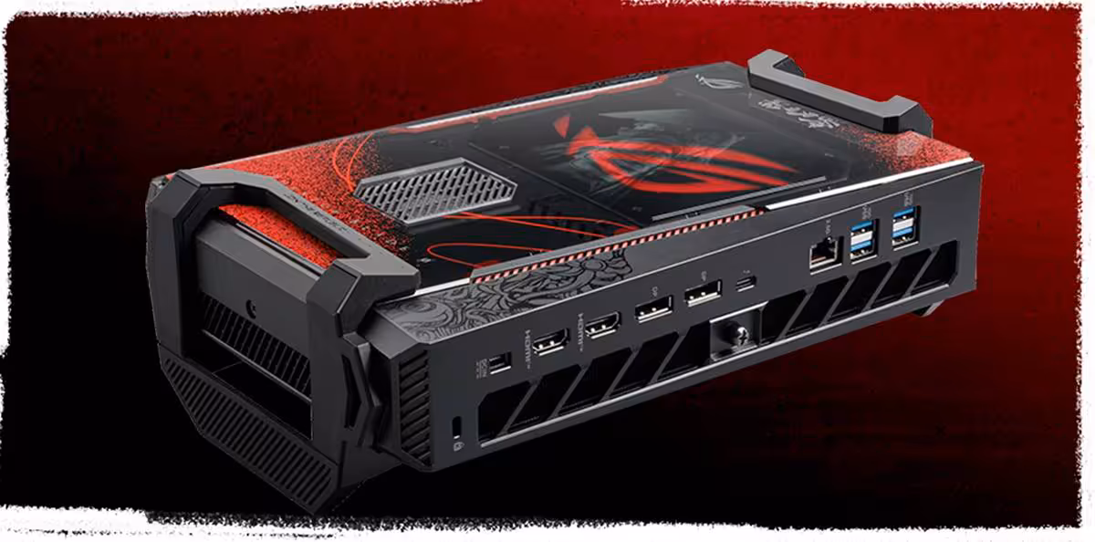 ROG NUC 16 Phantom Blade Zero : ASUS facture son mini-PC jusqu’à 4 716 dollars 4 Connectique arrière du mini-PC ASUS ROG NUC 16 x Shadow Blade Zero Edition