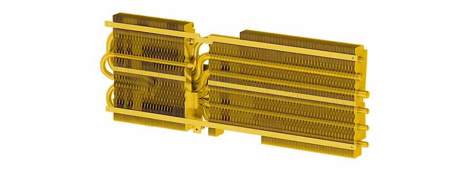 RTX 5080 MSI : une édition Call of Duty MW4 limitée au radiateur entièrement jaune 4 Radiateur doré de refroidissement pour carte graphique MSI GeForce RTX 5080 édition Modern Warfare