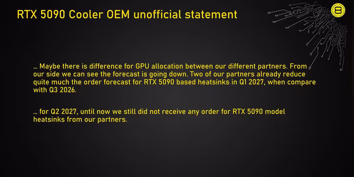 RTX 5090 : un partenaire NVIDIA ne peut plus commander le kit GB202 et 32 Go