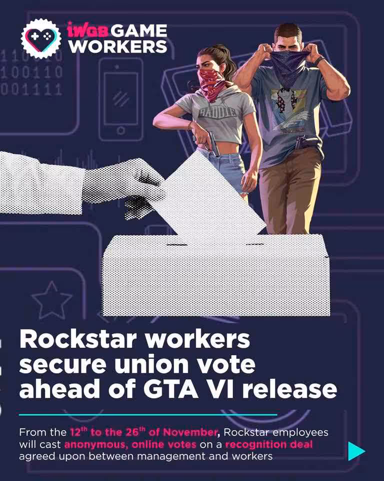 Syndicat Rockstar : un vote décisif organisé pendant le lancement de GTA VI