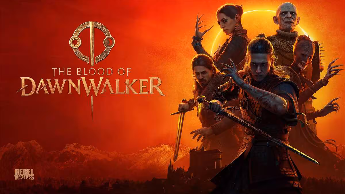 The Blood of Dawnwalker : la mise à jour 1.1 permettra de réinitialiser ses talents 2 Illustration promotionnelle de The Blood of Dawnwalker avec plusieurs personnages sur fond rougeoyant