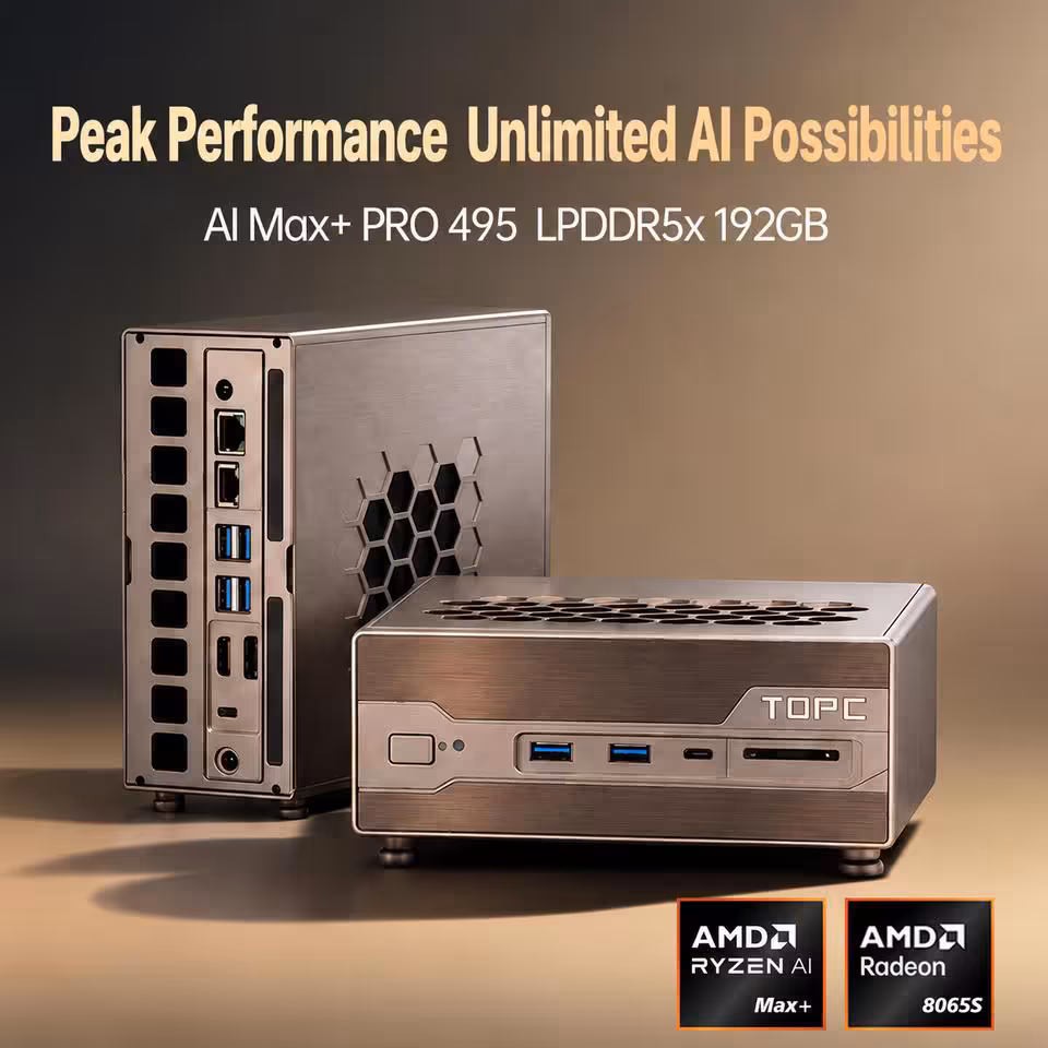 TOPC TXA2 : une mini station Ryzen AI Max+ Pro 495 de 192 Go à 6 399 dollars