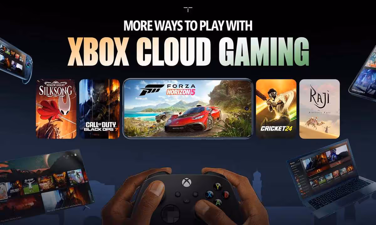 Xbox Cloud Gaming : des forfaits prépayés dès 3,99 dollars pour jouer sans Game Pass 2 Manette Xbox utilisée devant un écran mobile affichant Forza Horizon 5 et jeux Xbox Cloud Gaming