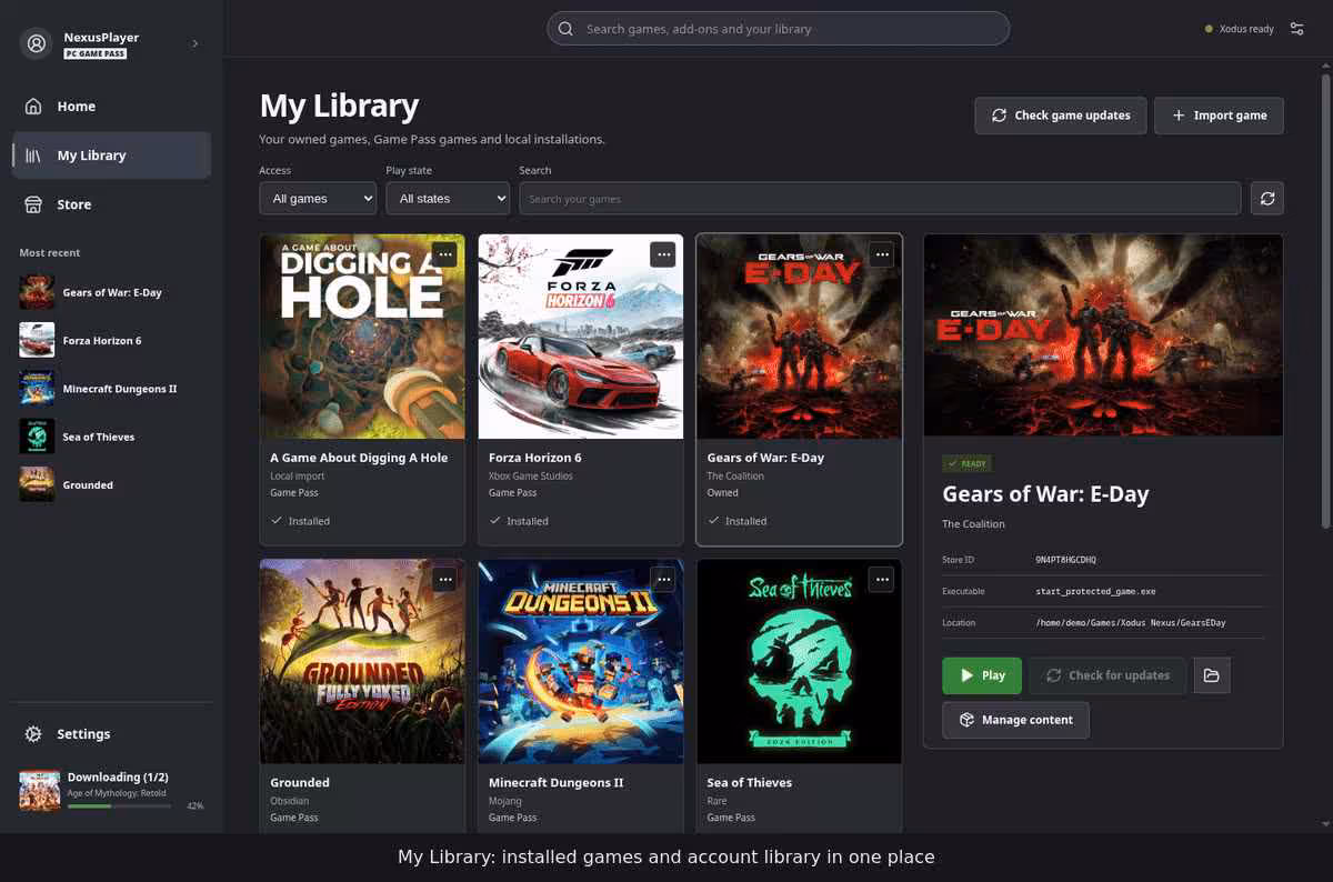 Xodus Nexus rapproche le Xbox Game Pass de SteamOS et Linux avec une vraie interface 2 Xodus Nexus rapproche le Xbox Game Pass de SteamOS et Linux avec une vraie interface