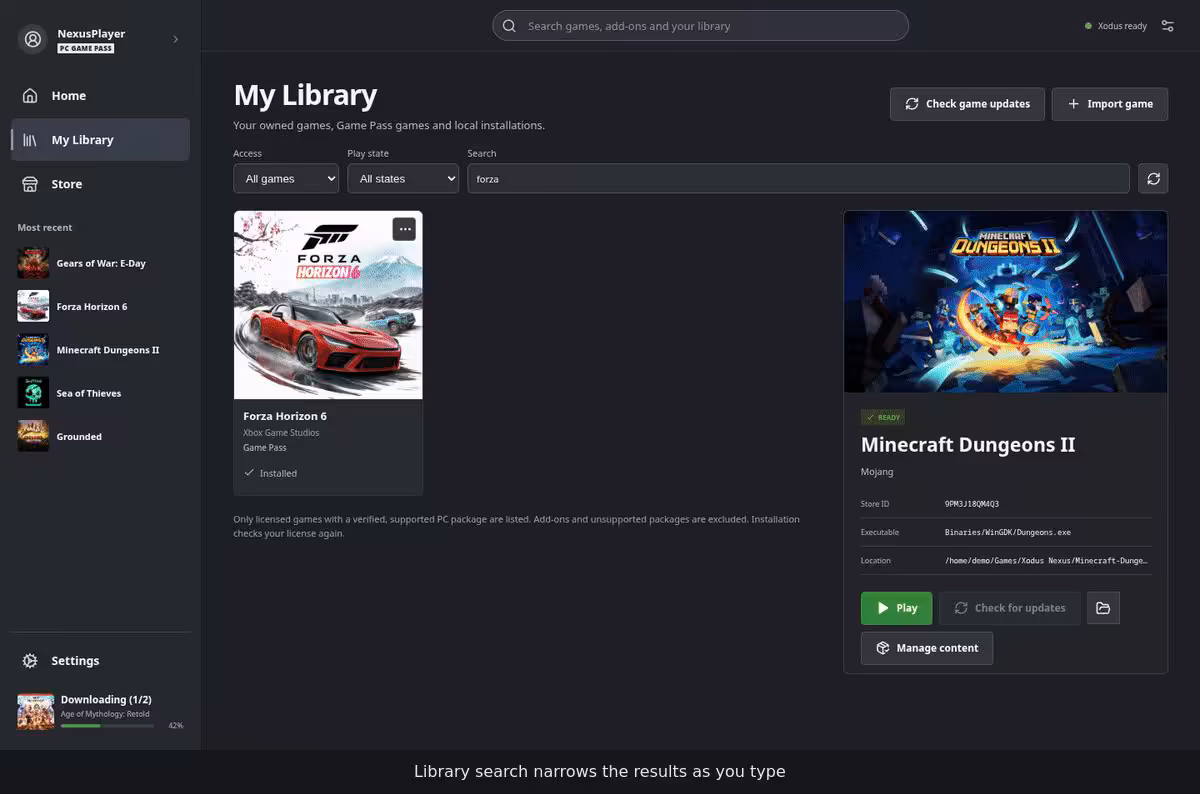 Xodus Nexus rapproche le Xbox Game Pass de SteamOS et Linux avec une vraie interface 3 Xodus Nexus rapproche le Xbox Game Pass de SteamOS et Linux avec une vraie interface